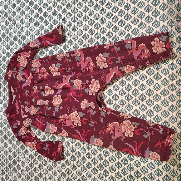 Tea collection Riko Wrap Neck Toddler Romper Dragon Floral Print Sz 18 24 Month - Picture 1 of 5